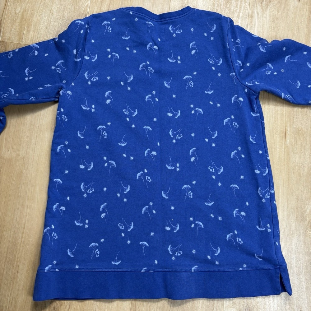 Lands End Serious Sweats Womens Crewneck Dandelion Blue Sweatshirt Sz L 14-16 - Picture 4 of 9